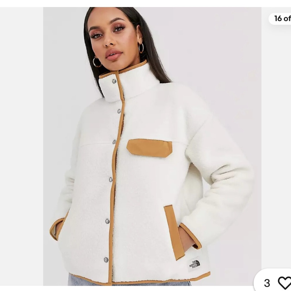 The North face Cream cragmont snap coat small